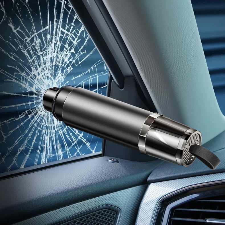 2-in-1 Car Emergency Window Breaker and Seat Belt Cutter with Base