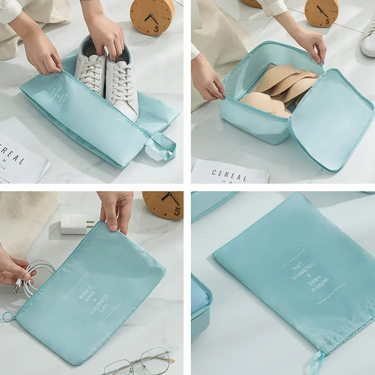 Seven-Piece Travel Packing Organiser Set