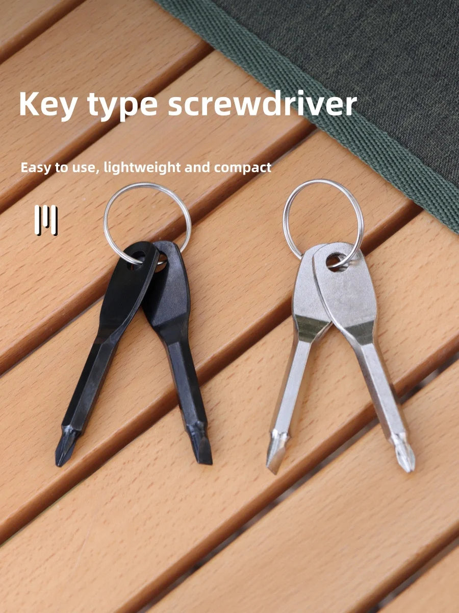 Keyring Slotted and Phillips Screwdriver Tool