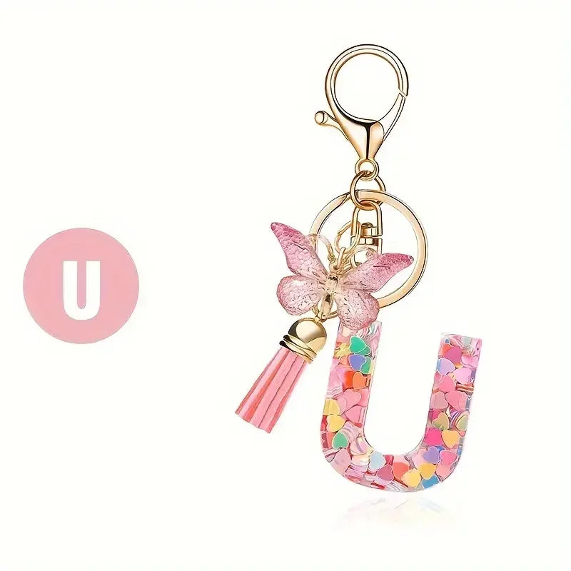 Fashion DIY Κεφαλίδες A-Z Letters keychain Μεταλλικός Φαρέτρα Pendant Key Chain Γυναίκες Κλειδί Αυτοκινήτου Αλυσίδα Απλό Γράμμα Όνομα Κλειδί Δώρο Κοσμήματα