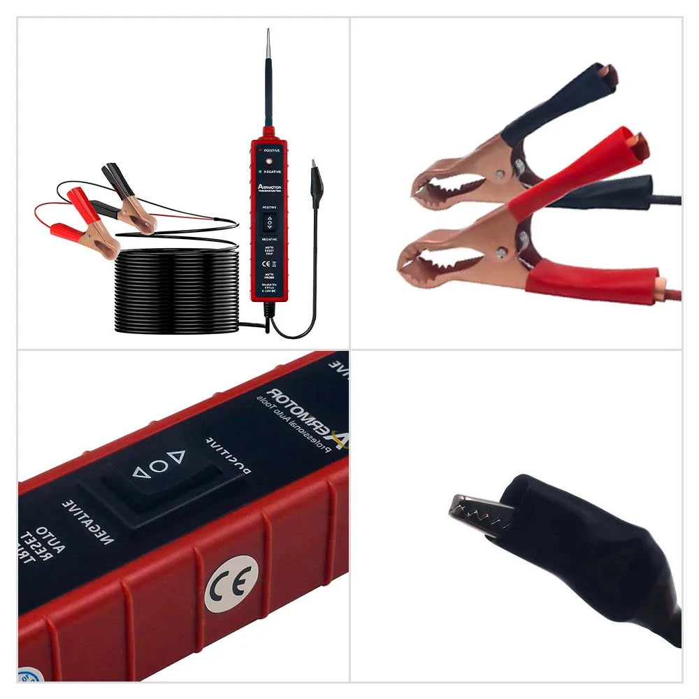 6–24 V DC-kretstester for bil med strømbryter