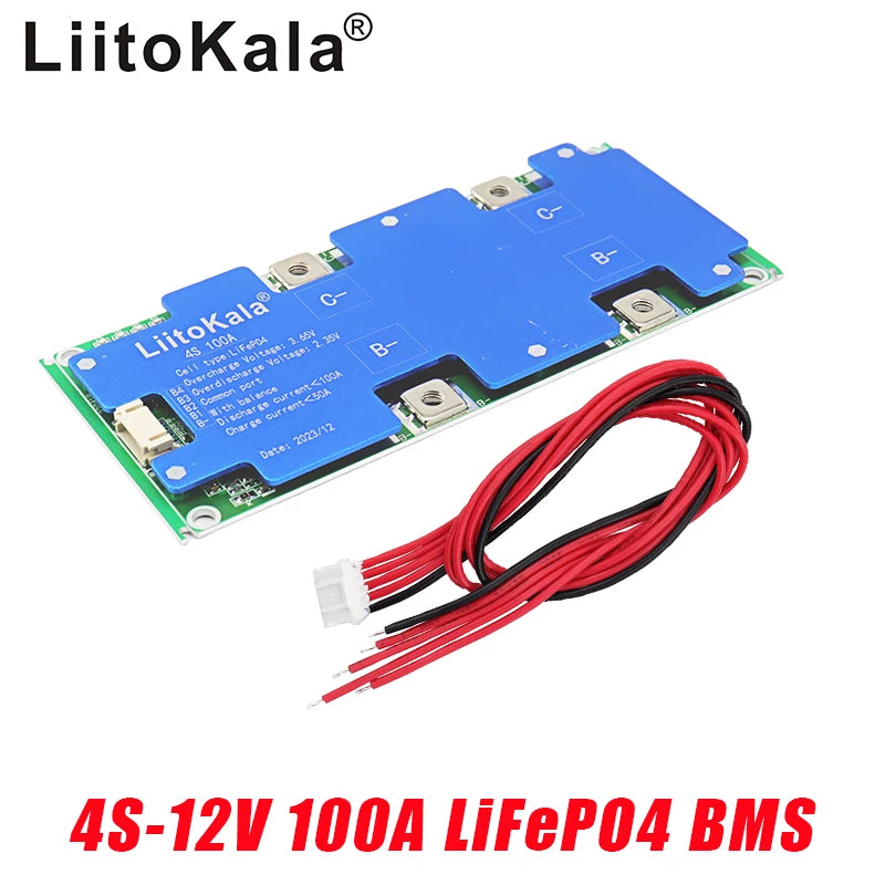 4S LiFePO4 Battery Protection Board, 100 A Labelled
