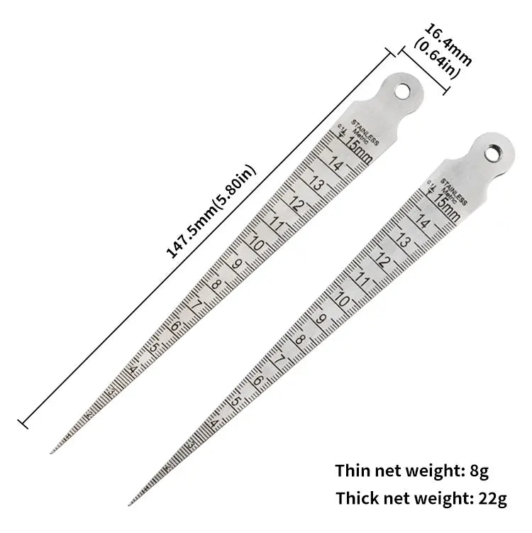 Gabarit de mesure d’un écart taillé 1–15 mm