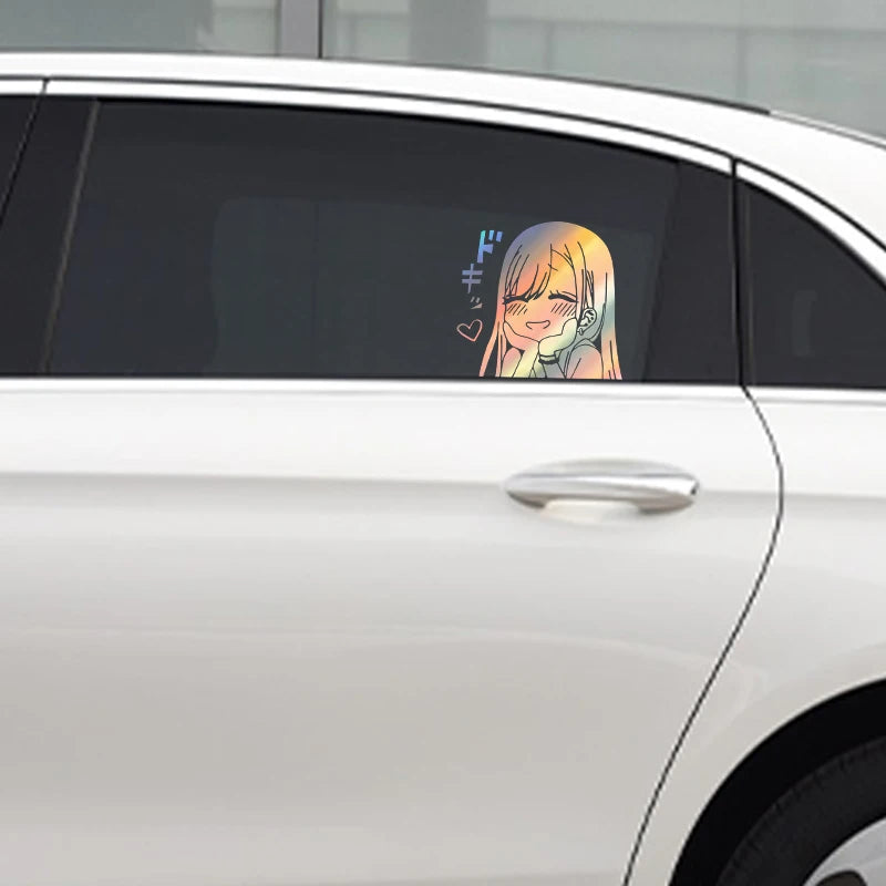 Car interior stickers Cute anime car stickers Car window bumpers Die-cut vinyl stickers Audi BMW car decorative accessories