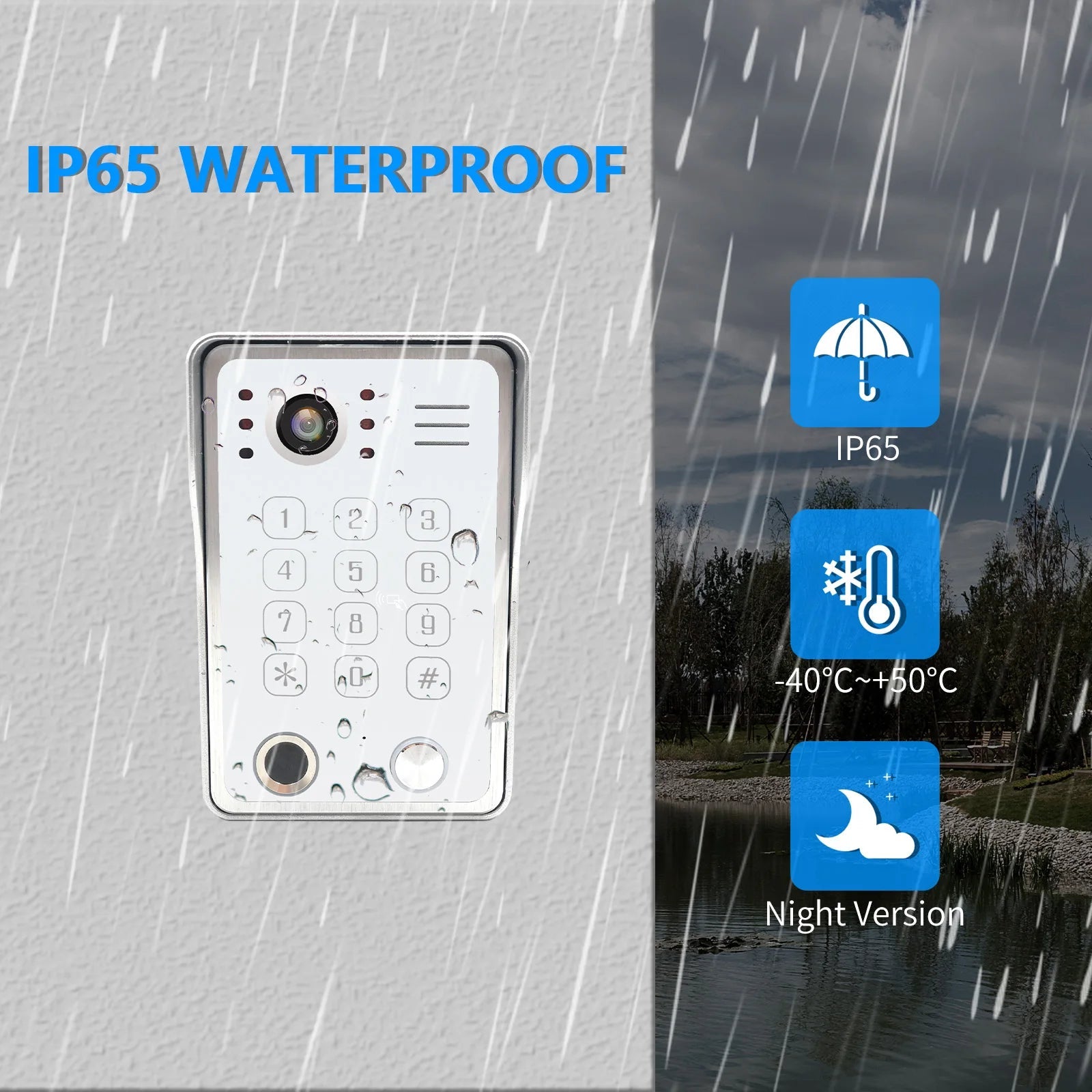 Fingerprint 5in1 Unlock Wifi Doorbell Video Intercom System For Home Doorphone Tuya Smart 1080P Touch Monitor Security Protect 