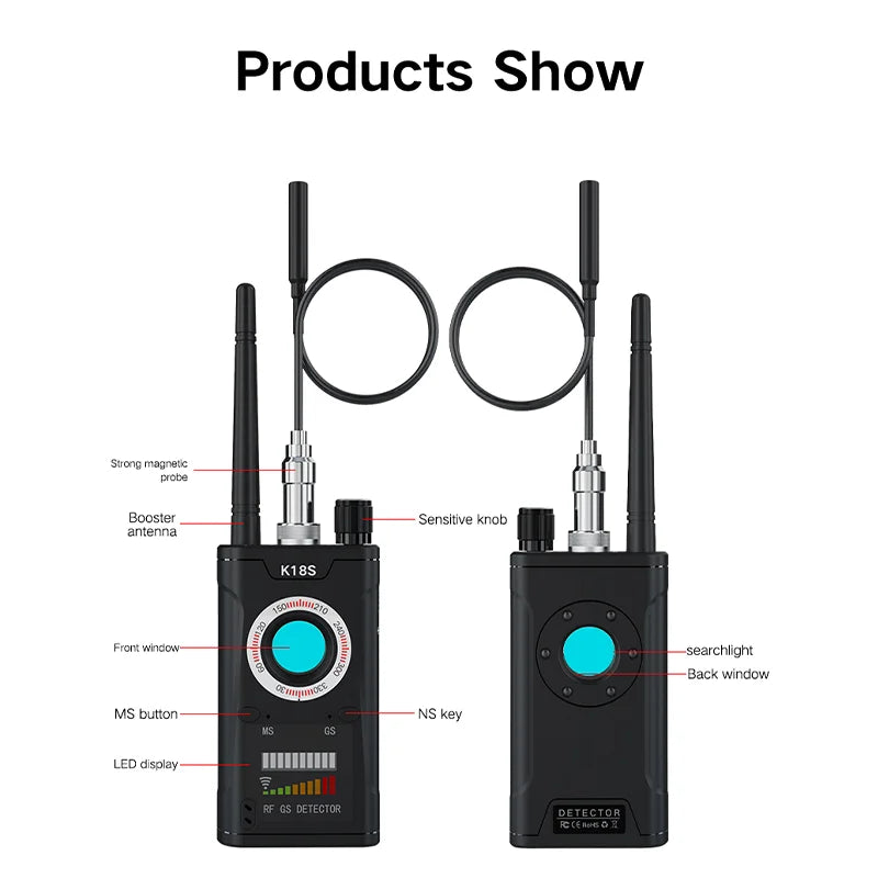 Hidden Camera Detector Anti Spy Gadget Professional Hunter Wireless Signal Car GPS Infrared Search Wiretapping Bug Mini Devices 