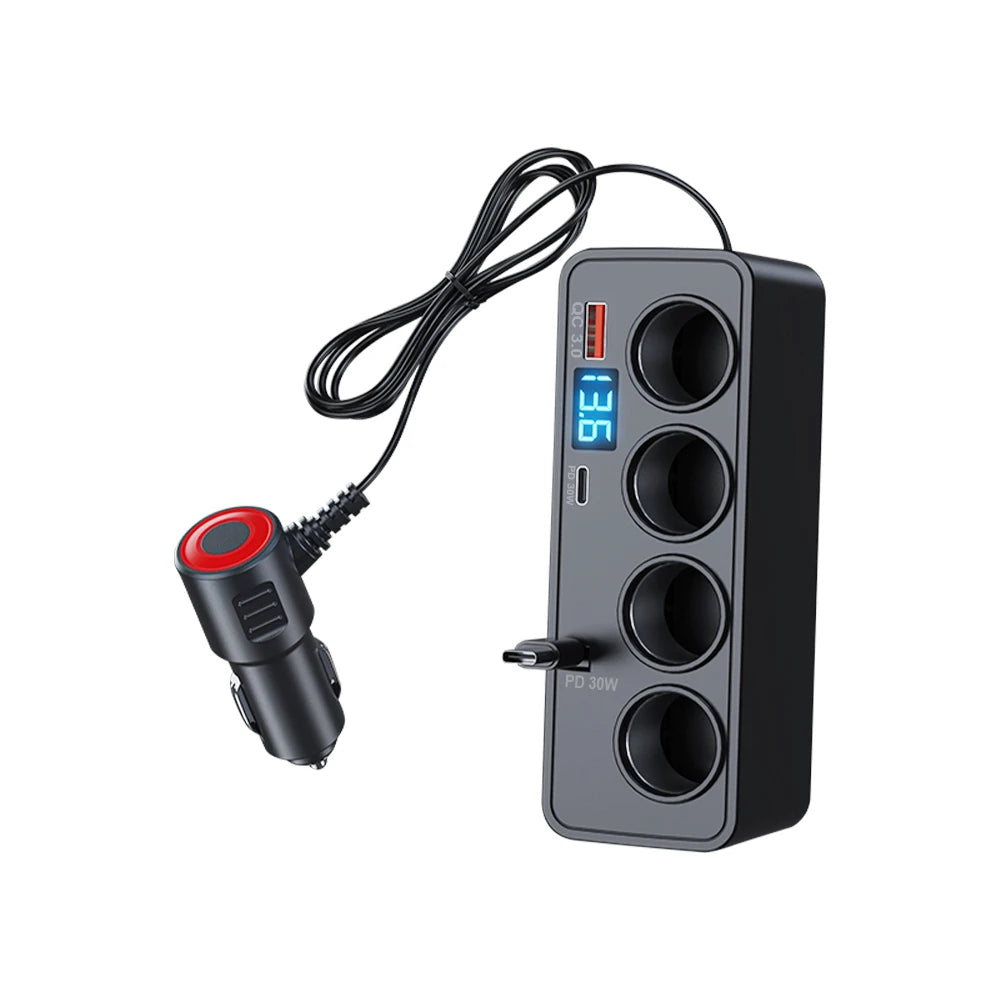 USB punjač za automobil s prikazom napona, opcije A/B