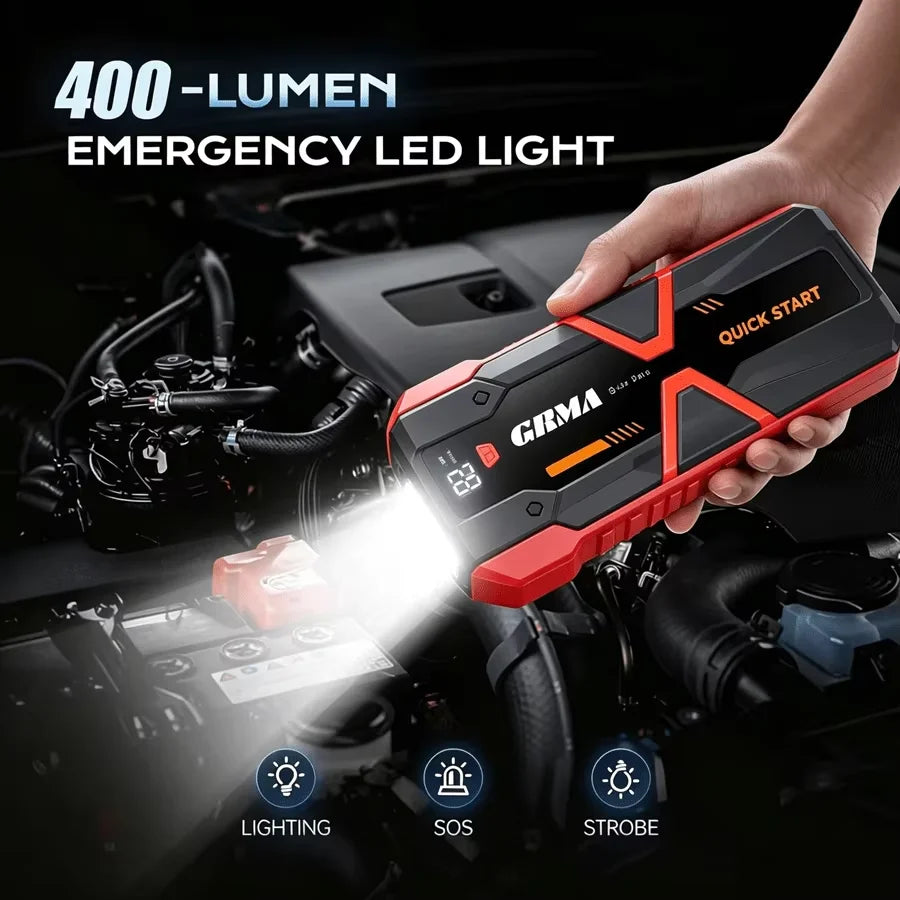 Portable Car Jump Starter 12000A Peak 12V Battery Pack with LED Light
