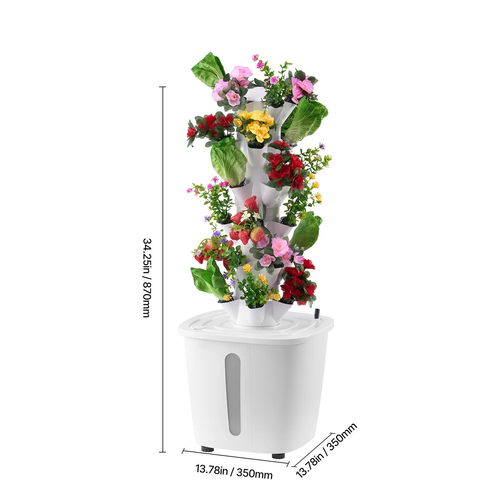 SucceBuy Hydropenisch KweekSysteem met 30 Pods, Vertical 6 Niveaus Hydroponische Tornade Tuin met Waterpomp voor Fruit en Groente