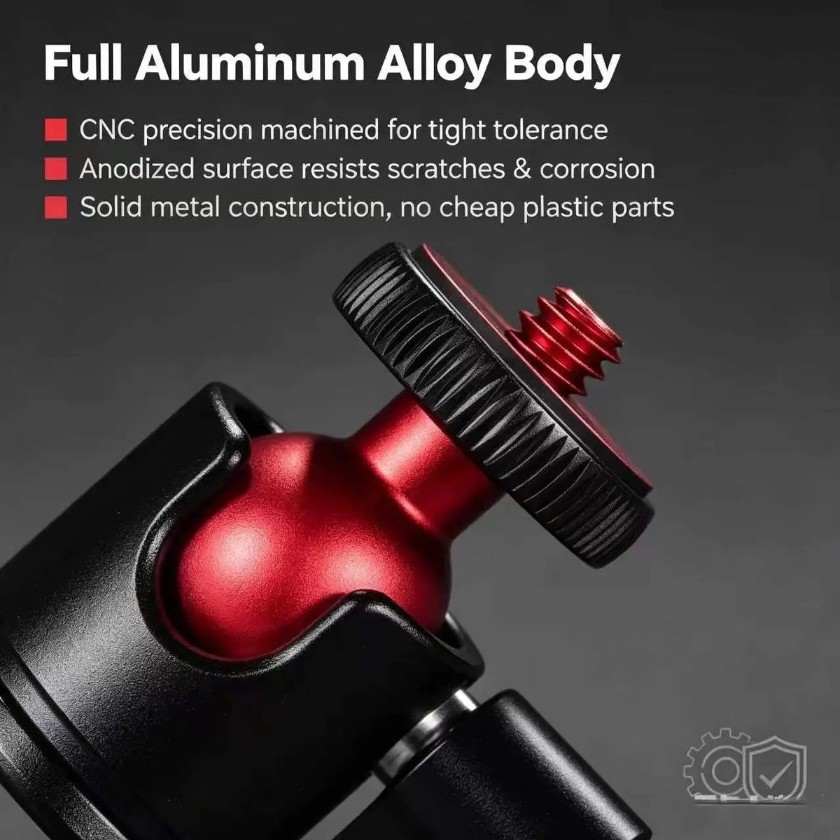 Compact Tripod Ball Head with U-Shaped Slot