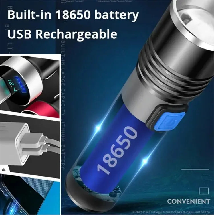 395nm UV Flashlight Blacklight Zoomable USB Rechargeable UV Light Ultraviolet Flashlight for Pet Urine Detection Resin Curing 