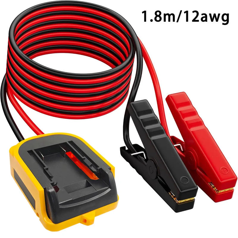 Jump Starter Adapter for 18V/20V Tool Batteries, 12AWG Leads