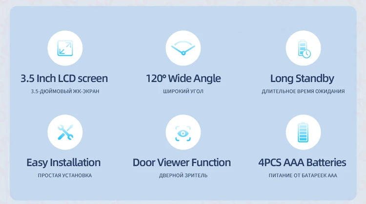 Digital Door Peephole Camera with 3.5" LCD Screen