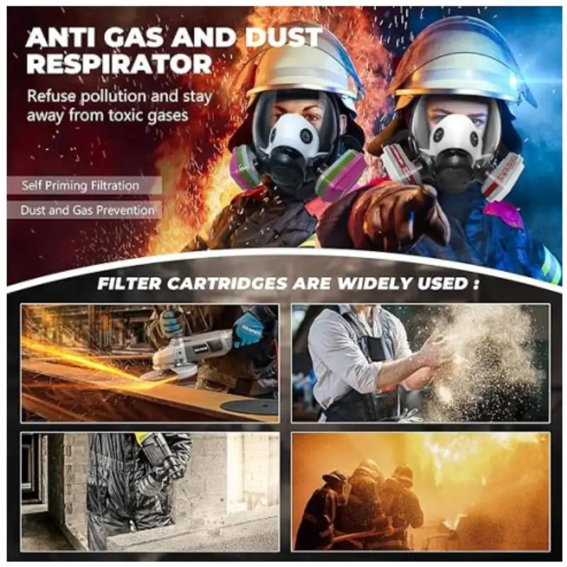 Helmaske 6800 med anti-dug linse og dobbelt filtrering