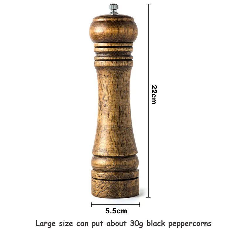 Wooden Salt & Pepper Mill, 5–10 Inch Options