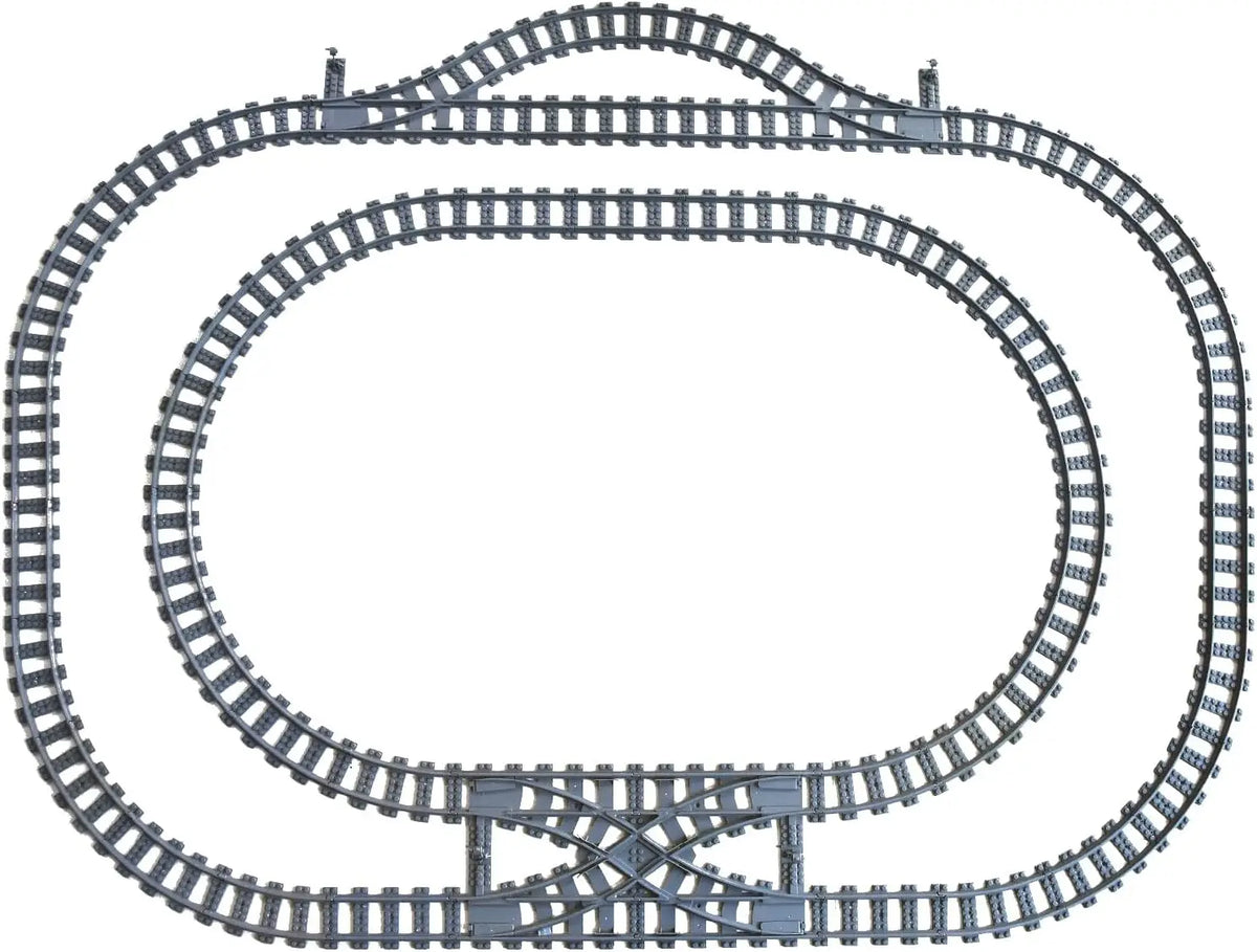 Plast togsporlayout-valg med krysseelementer