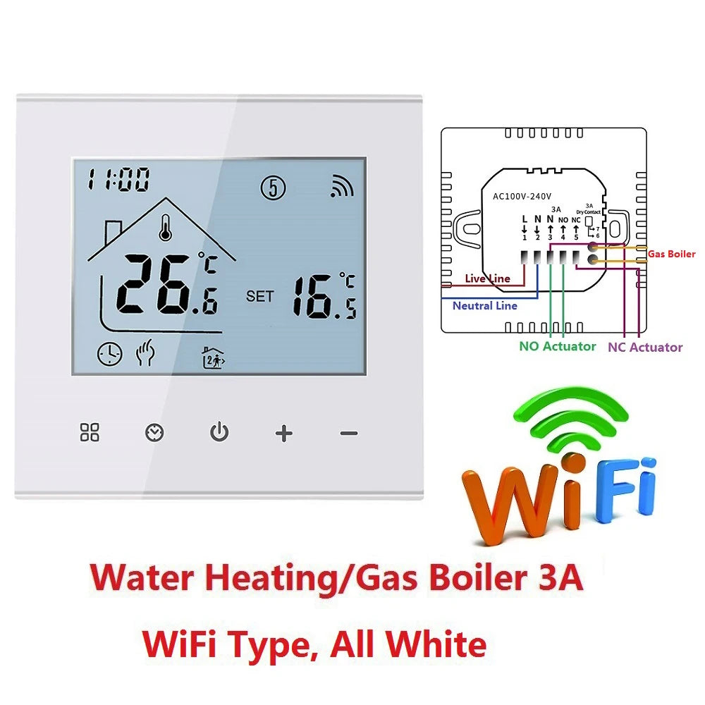 MINCO HEAT M4A Warm Floor Thermostat Tuya WiFi 3A 16A Electric/Gas Boiler/Water Heating Temperature Controller 1PC