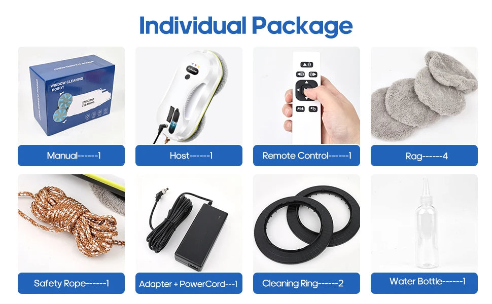 Automatyczny robot do mycia okien z inteligentnym rozpylaczem wody