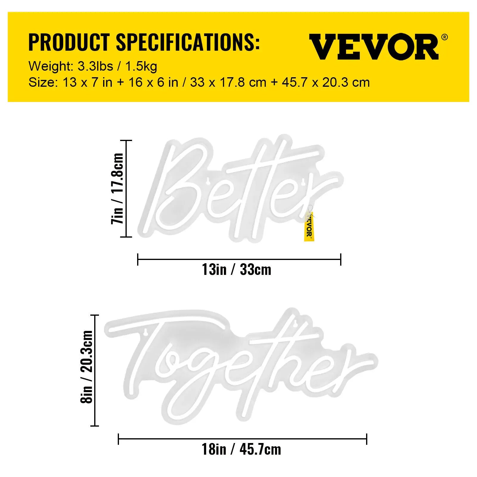 Better Together LED neonbord warm wit wandlamp decor