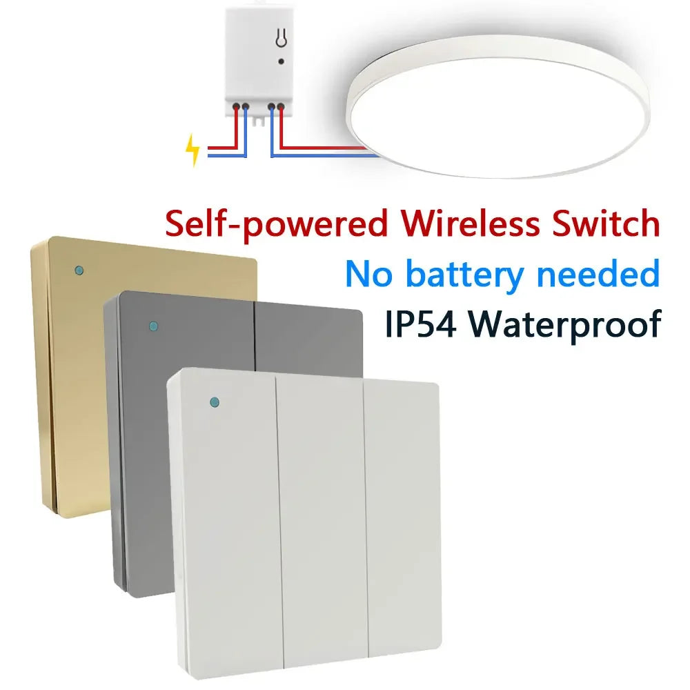 Self-Powered Kinetic Wall Switch, IP54, 95-260 V Receiver