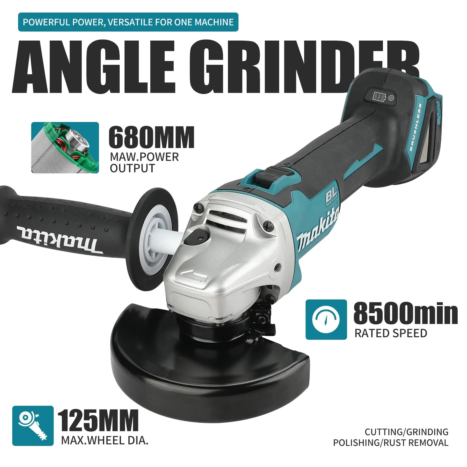 Makita DGA504 125mm Brushless Angle Grinder ⚡ 