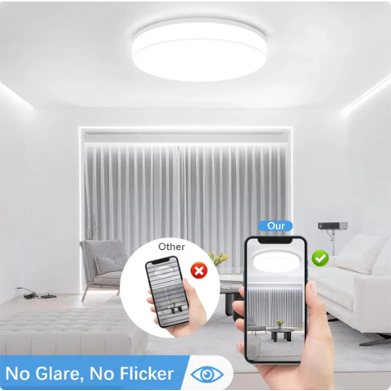 Plafonnier rond LED extra-plat SM-65, 15–30 cm