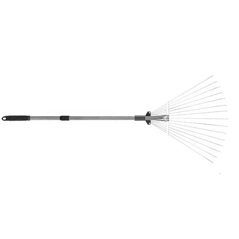 Adjustable 15-Tine Telescopic Garden Rake