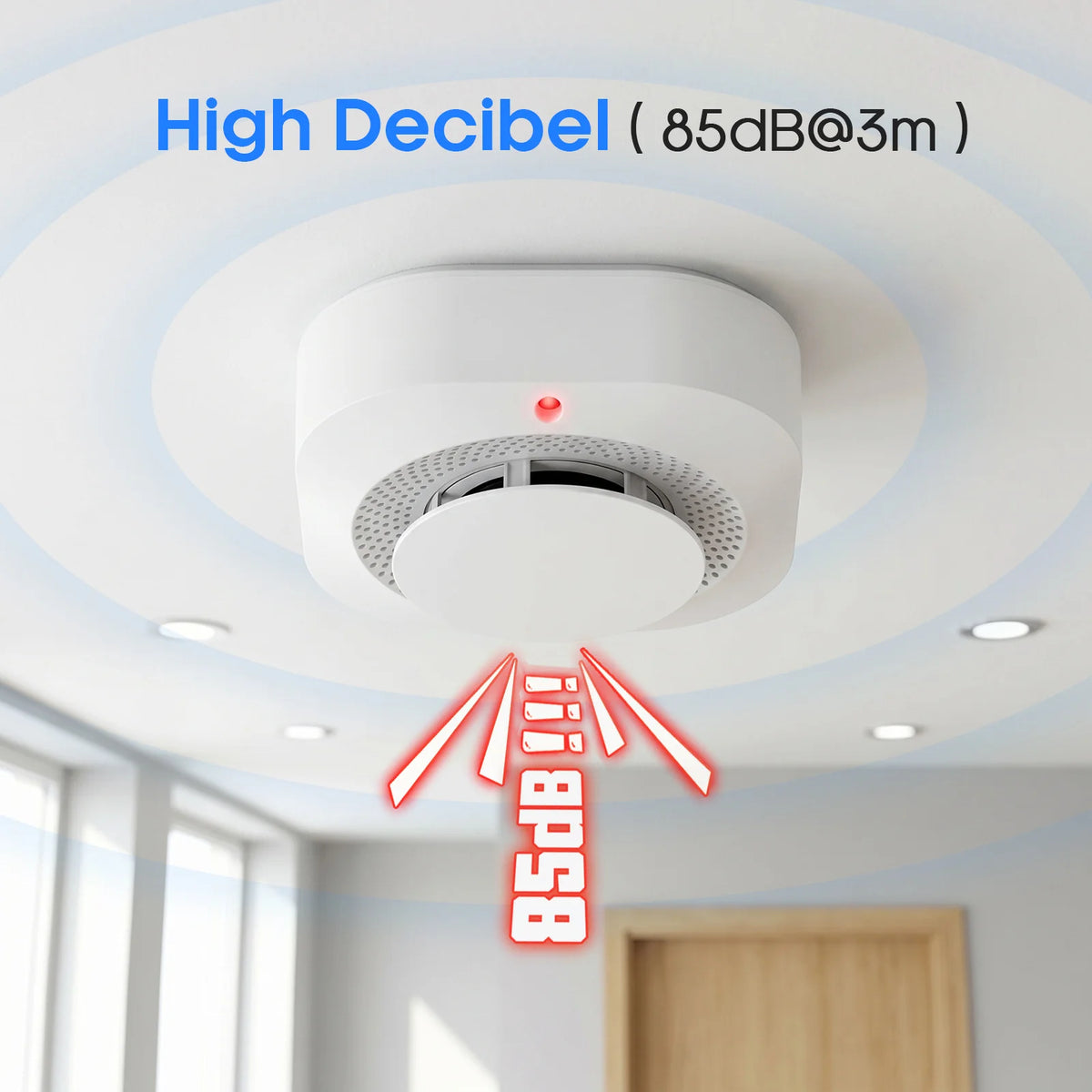 Zigbee Smoke Detector with 360° Detection and App Alerts