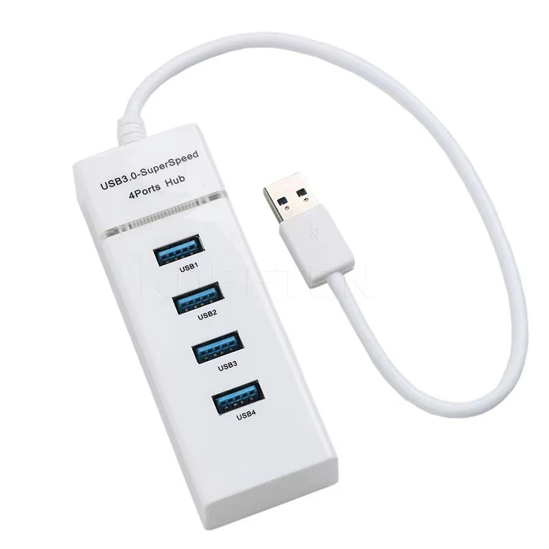4-Port USB Hub, One USB 3.0 and Three USB 2.0 Ports
