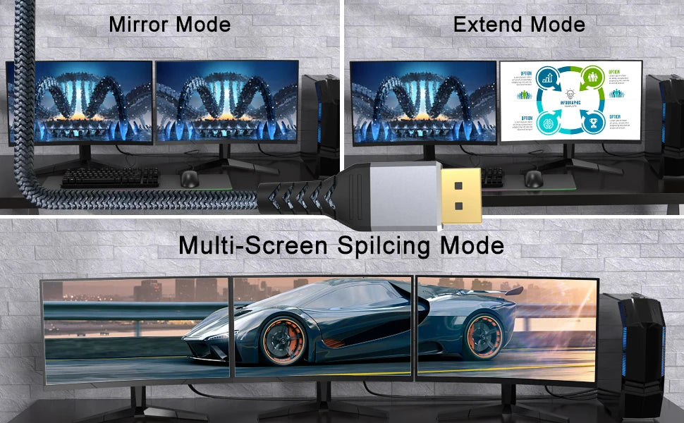Braided DisplayPort 1.4 Cable - Length Options