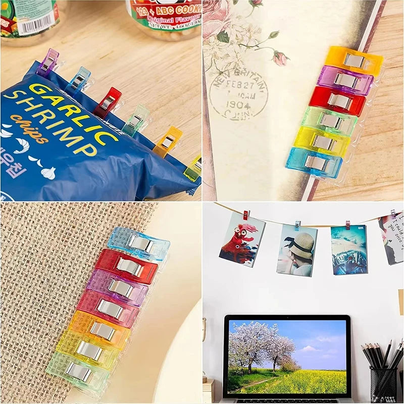 50PCS Sewing Clips Colorful Clips Multipurpose Plastic Craft Crocheting Knitting Safety Clothing Clips Color Binding Clips Paper 