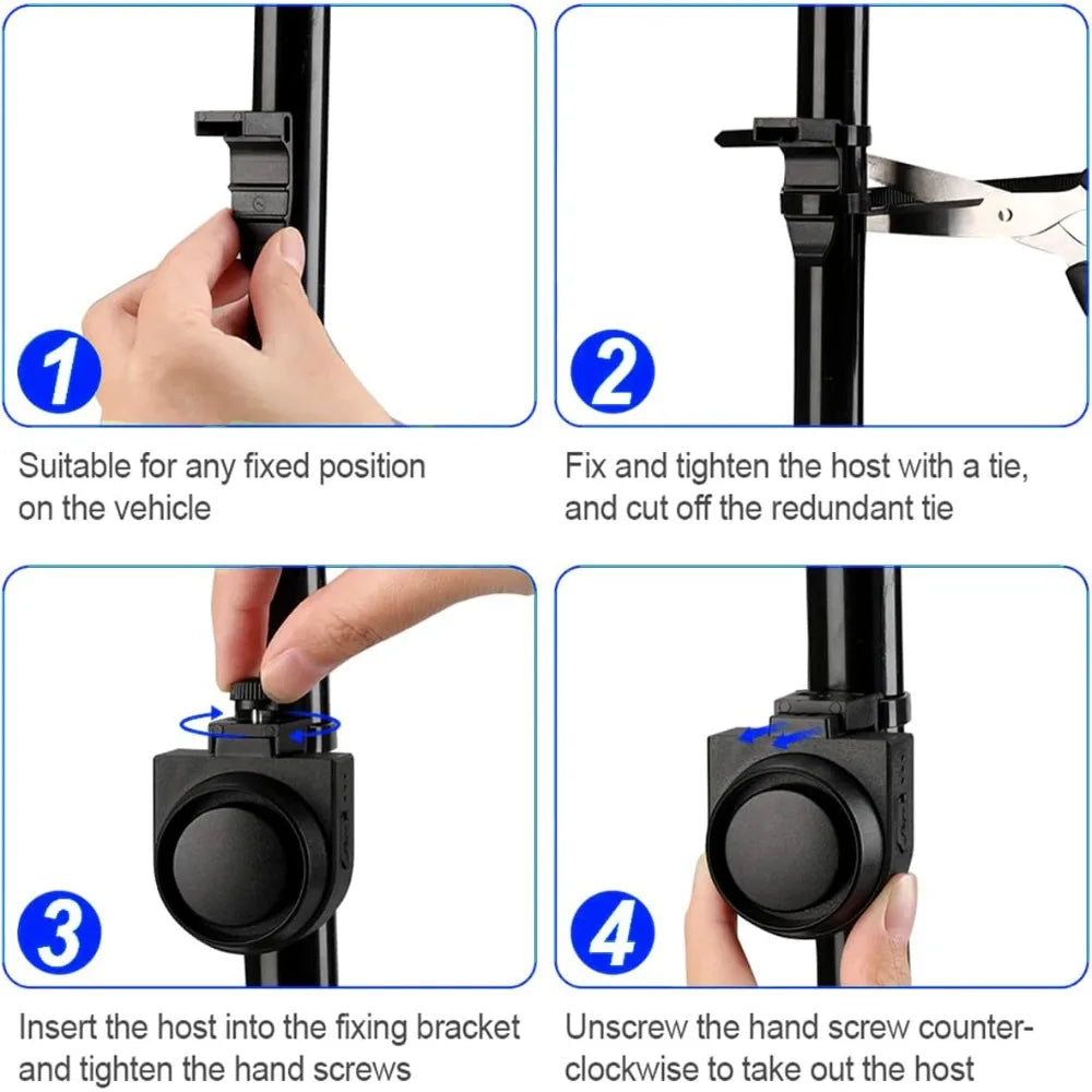  Bocina de bicicleta ruidosa contra robo, alarma impermeable para bicicleta, motocicleta, movilidad eléctrica, E-Bike