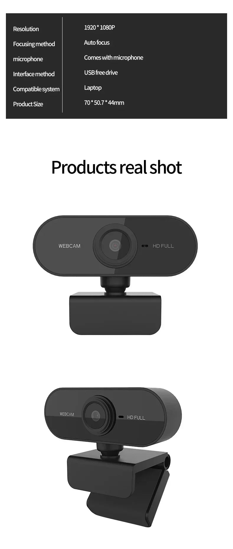 1080P HD Mini Webcam with Microphone USB for Laptop Desktop