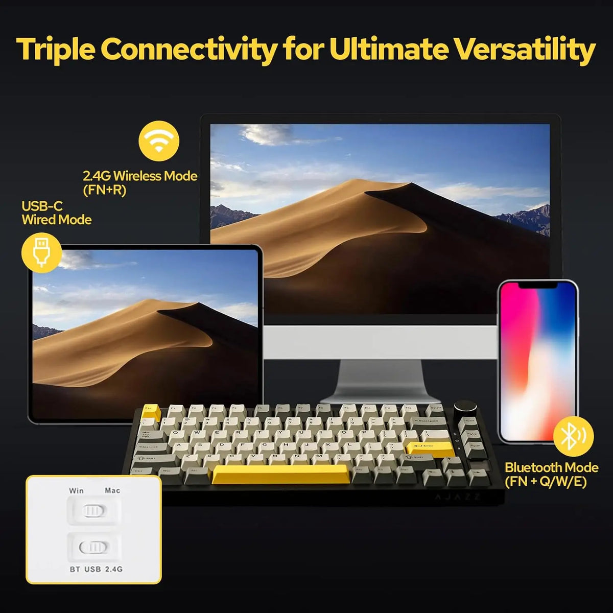 AK820 and AK820 Pro Mechanical Keyboard Options