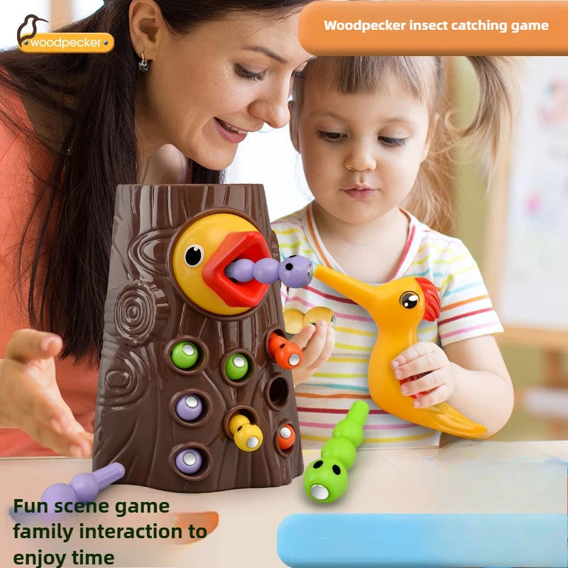 Woodpecker Toys Fishing Catching Insects Small Game Bird Catching Insects Magnetic Puzzle Early Education Training Exercise Toys 