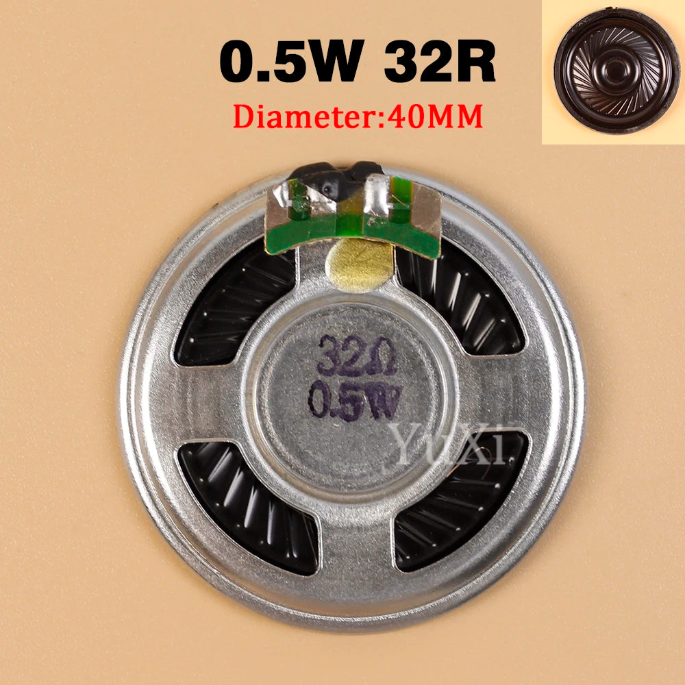 32 Ohm 0.5 W Mini Speaker, Size and Wiring Options