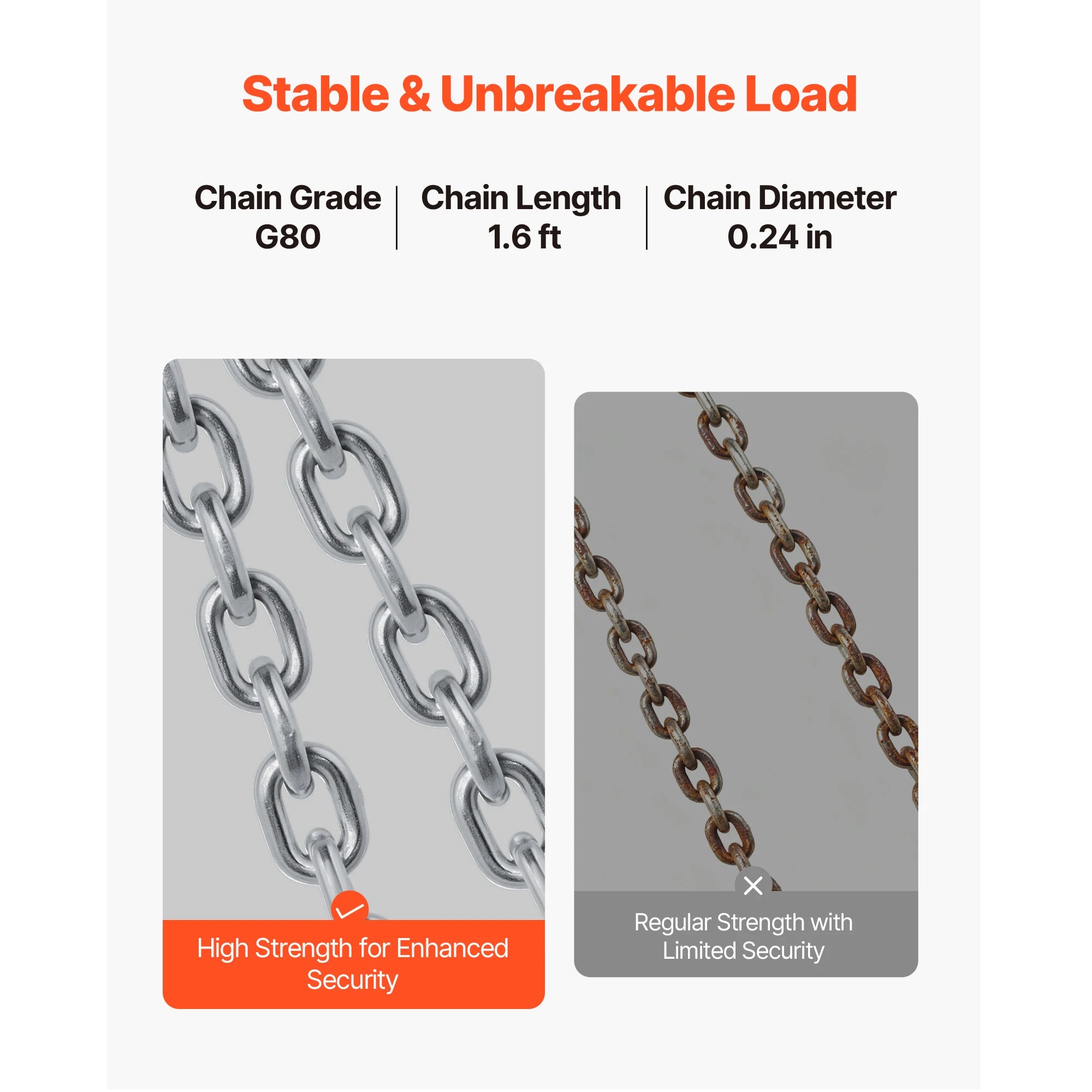 2000–2200 lbs Drum Lifting Chain Sling with Secure Hooks