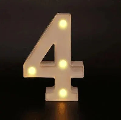 Luce decorativa a lettere e numeri a LED con batteria
