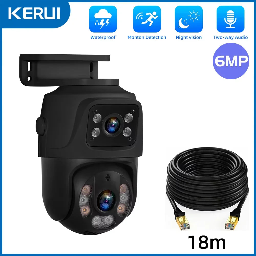 Outdoor 6MP PTZ PoE IP Camera with Human Detection