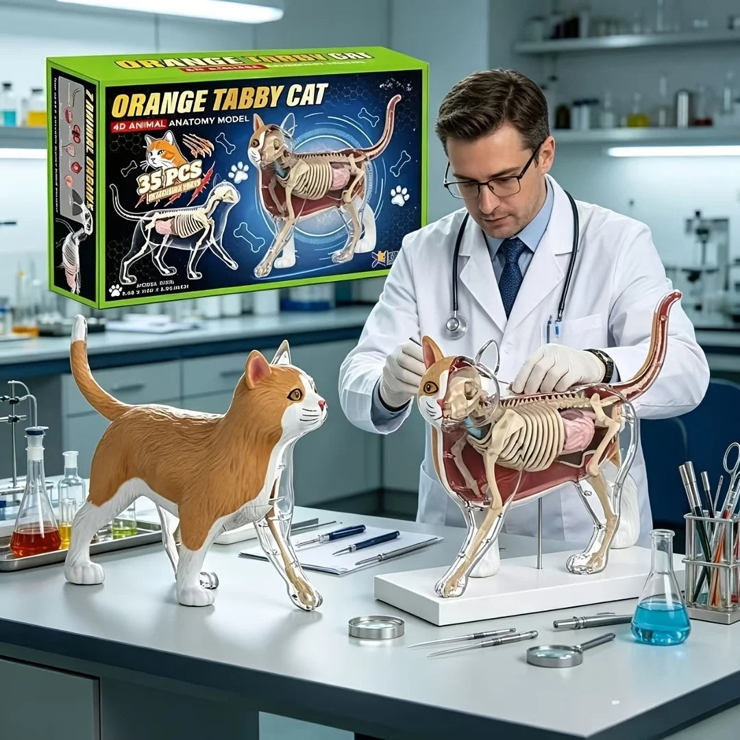 Kattenskelett och inre organ-assemblationsmodell