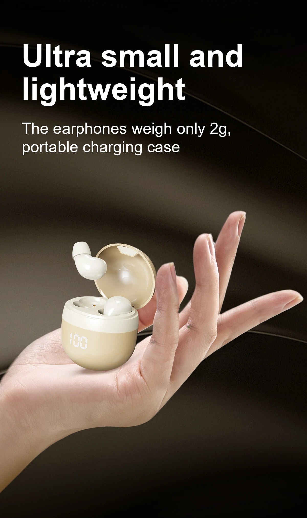 Small Wireless Bluetooth In-Ear Headphones for Sleep and Sports