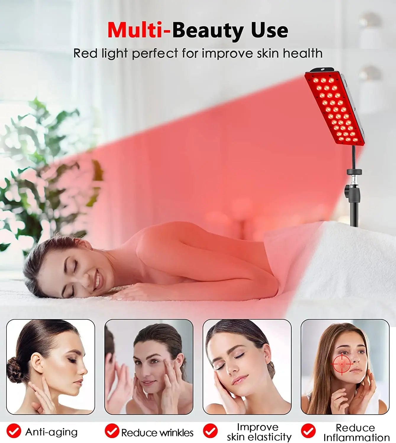 LED Red Light Healthcare Lamp For Full Body Face Near Infrared Light sauna for Joint Muscle Relieve Beauty Health Gadget 
