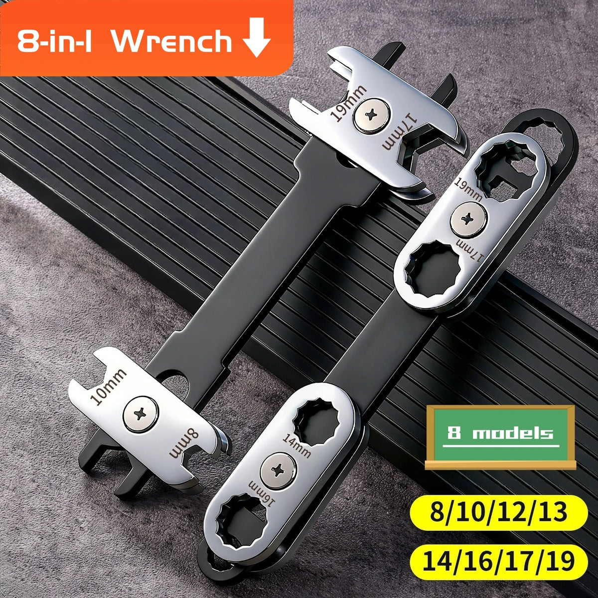 Multi-Size Rotating Wrench for Manual Repairs