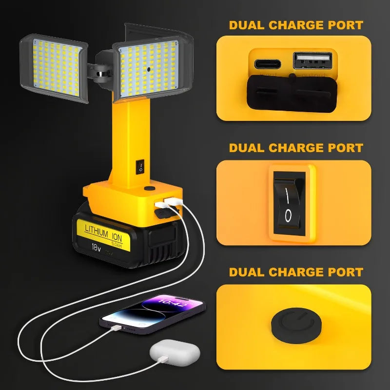 LED töövalgusti Dewalt 18V/20V, üle 3000 luumenit