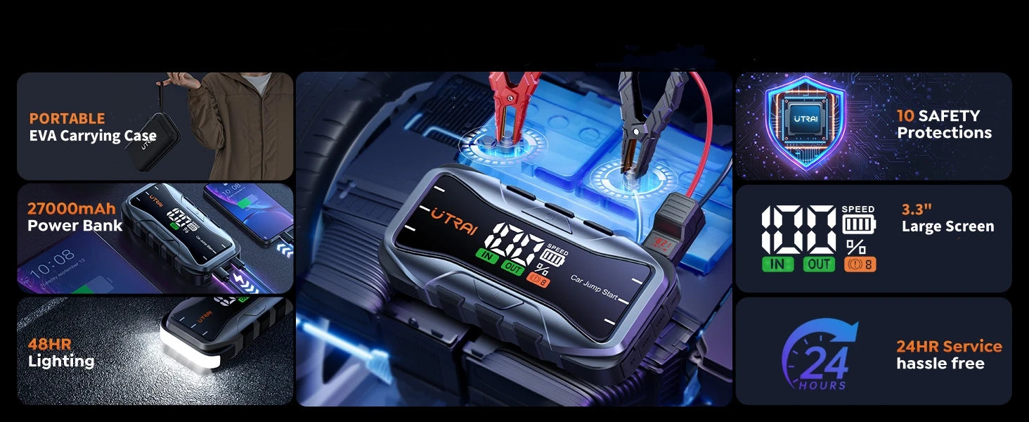 UTRAI 27000mAh Auto Startbooster Powerbank 6000A