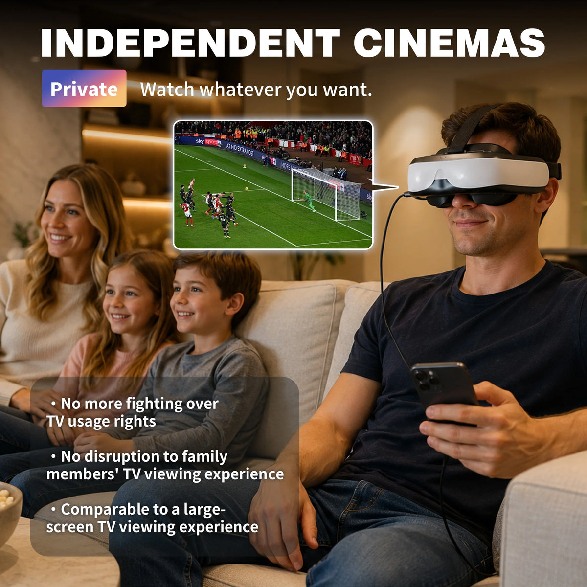 BIGEYES H3 HDMI-videobriller med indbygget batteri