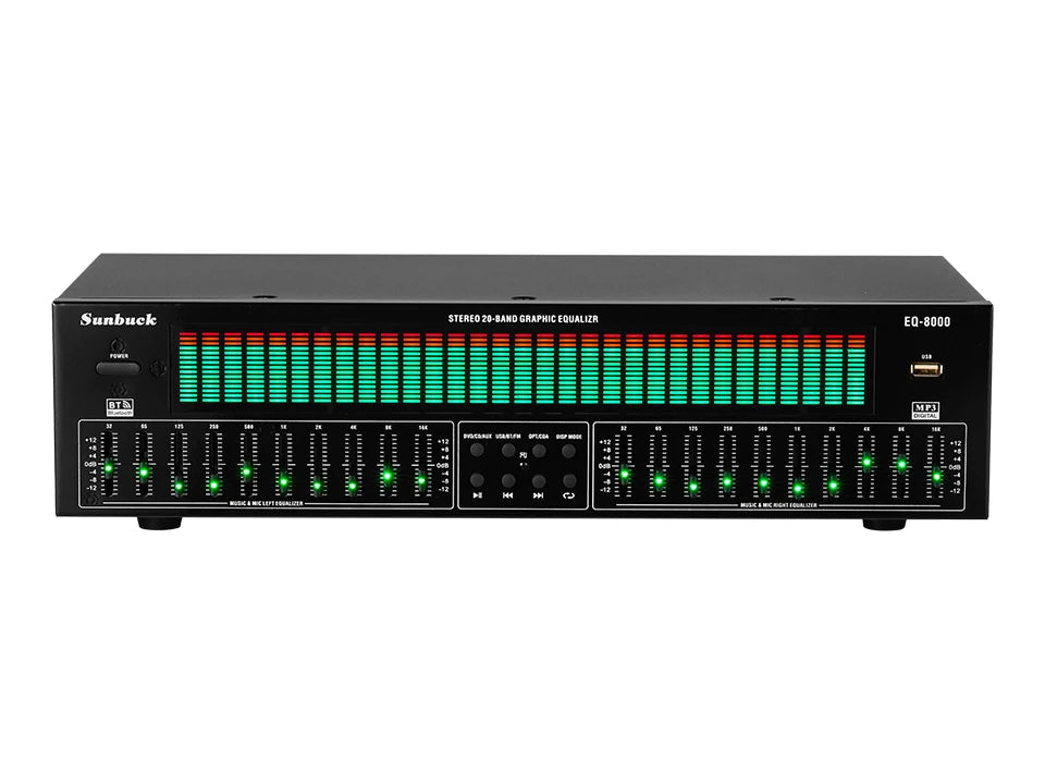 Stereo 20 Band Graphic Equalizer BT5.4 EQ8000 Music Spectrum Analysis 220V New Audio Player with EQ for Music Lovers