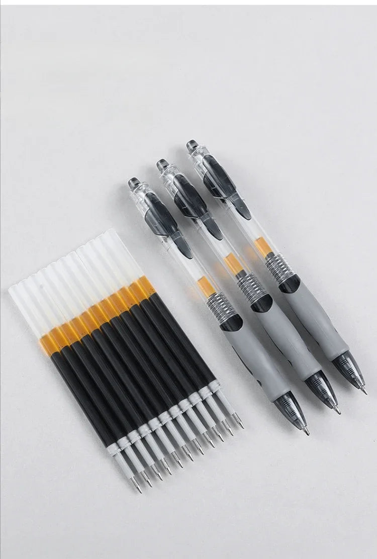 13/30pcs Retractable Gel Pens Set Black/Red/Blue Ink Ballpoint for Writing Refills Office Accessories School Supplies Stationery 