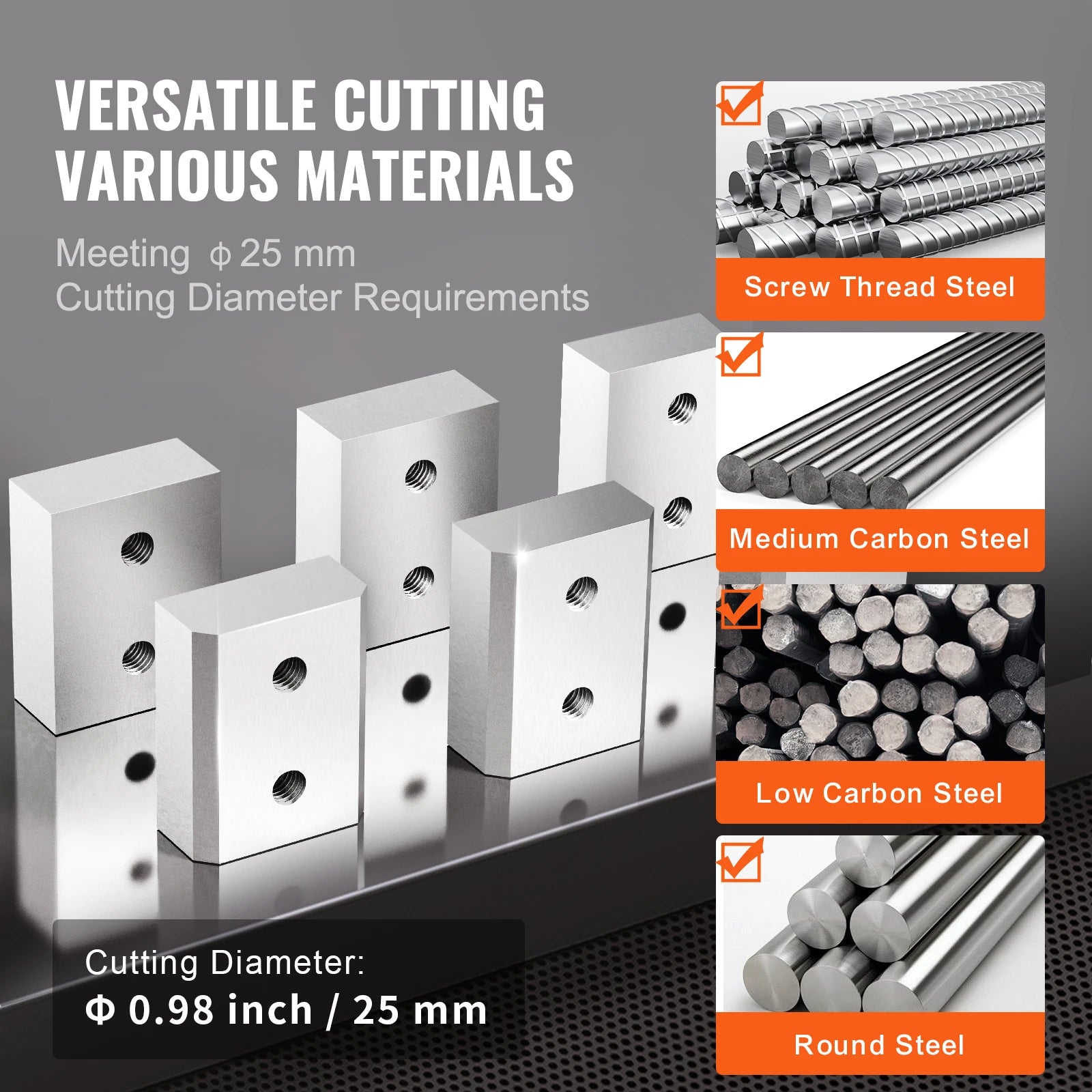 Electric Rebar Cutter Replacement Blades Set (6PCS) for RC-25