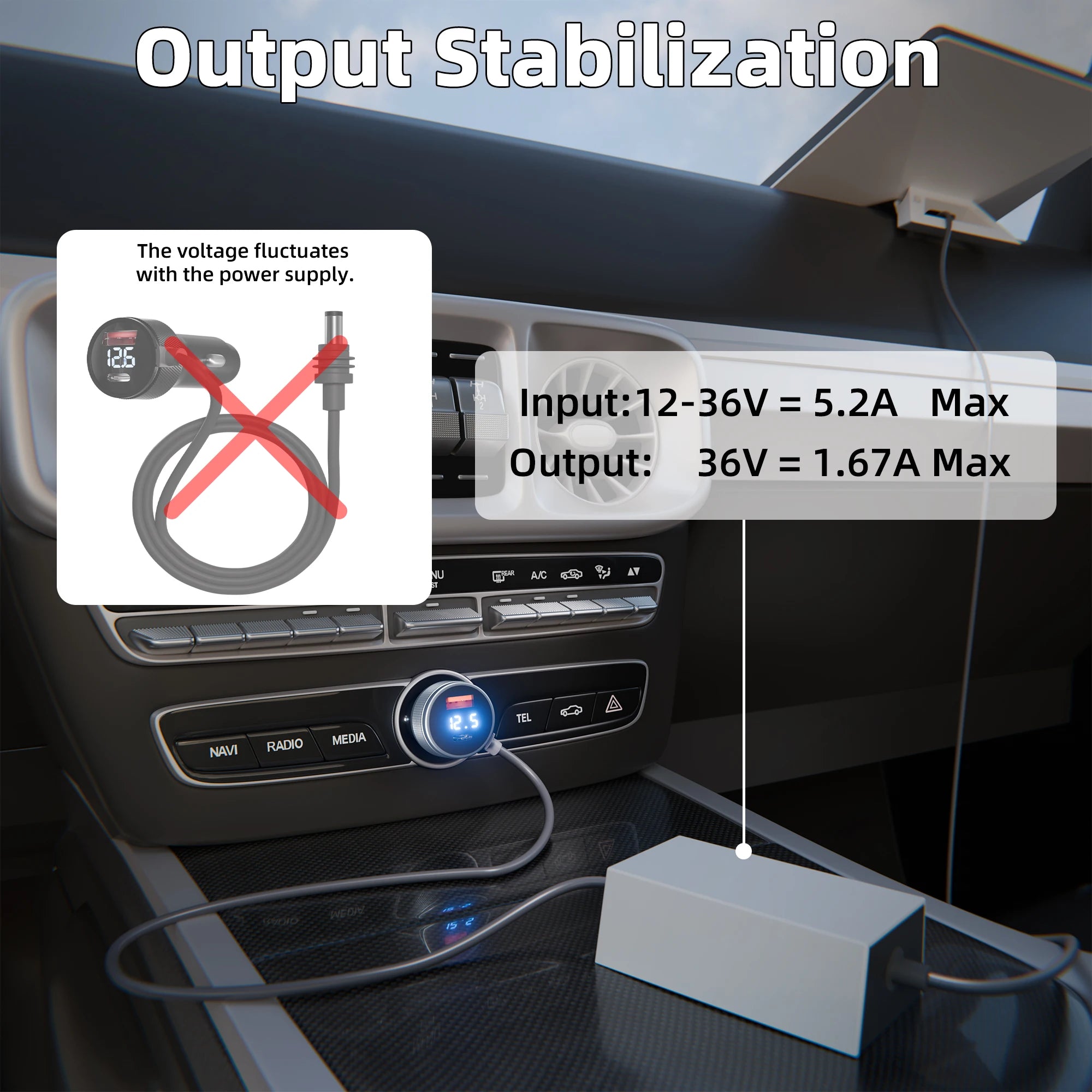 Starlink мини адаптер за запалка с USB C 3 в 1, кабел за повишаване на напрежението Starlink Mini 36V 1.67A изход, 12V-36V вход, 18 AWG